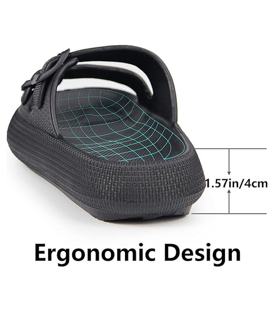 Adjustable Double-Buckle Comfort Slides – Lightweight EVA Sandals for Indoor & Outdoor Wear