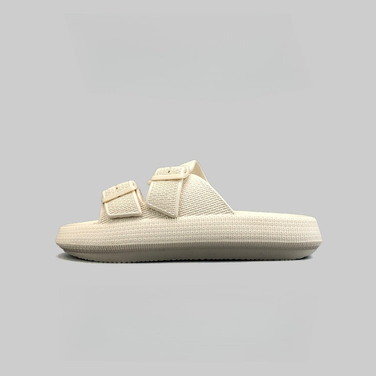 Adjustable Double-Buckle Comfort Slides – Lightweight EVA Sandals for Indoor & Outdoor Wear