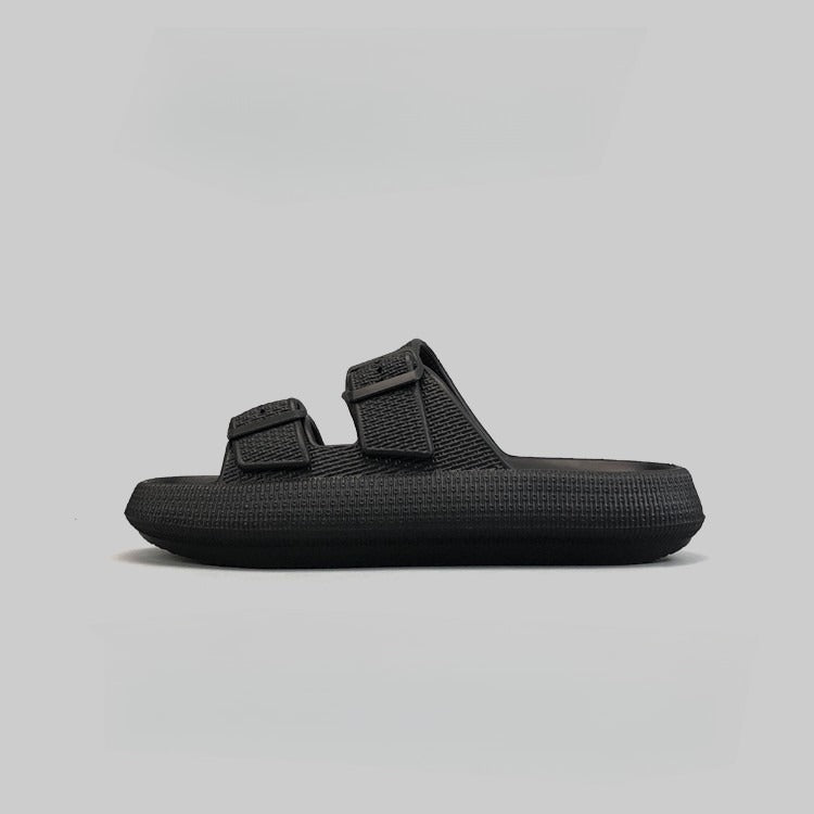 Adjustable Double-Buckle Comfort Slides – Lightweight EVA Sandals for Indoor & Outdoor Wear