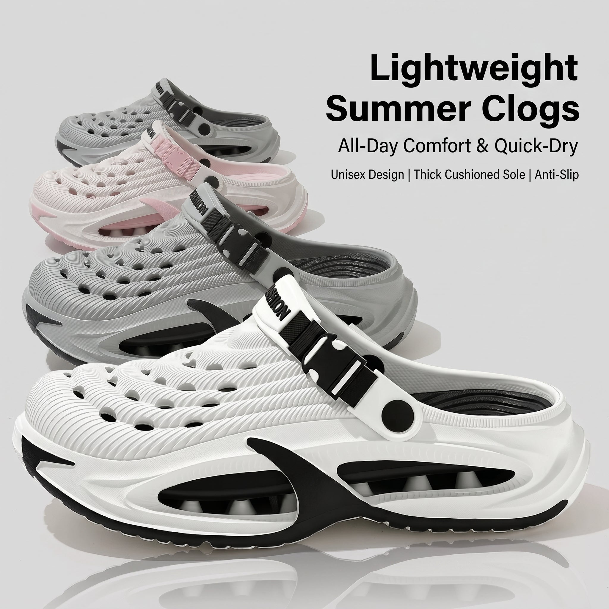 Summer Unisex Comfort Clogs – Lightweight Quick-Dry Slip-On Shoes for Indoor & Outdoor Use
